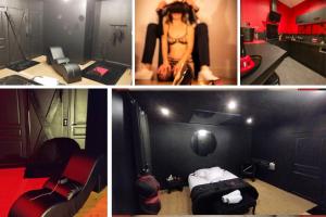 eine Collage aus vier Bildern eines Zimmers mit einer Frau in der Unterkunft La Maison Coquine in Béthune + 24 Fotos