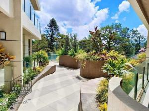 ein Innenhof eines Gebäudes mit Pflanzen in der Unterkunft Skyline Pines City Hub - Baguio in Baguio City