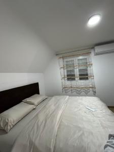 un grand lit dans une chambre avec une fenêtre dans l'établissement Rakocevic house, à Kolašin