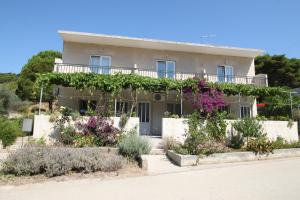a house with flowers in front of it at Brzica Saplunara in Saplunara