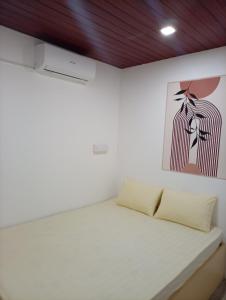 een bed in een kamer met een schilderij aan de muur bij Airport Transit Motel in Katunayaka