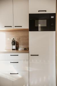 Kuchyň nebo kuchyňský kout v ubytování Apartmány park