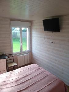 Et tv og/eller underholdning på La Cabane aux Hortensias - Cottage cosy proche plage - Saint-Aubin-sur-Mer