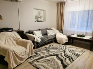 a living room with a couch and a rug at Jõe House in Valga