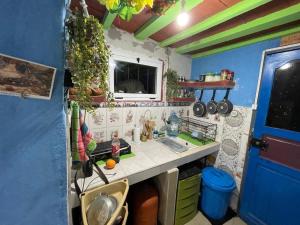 Η κουζίνα ή μικρή κουζίνα στο Maison troglodyte en bordure de mer +18 φωτογραφίες