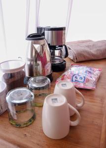 Příslušenství pro přípravu čaje a kávy v ubytování Aldea Hualtepec Glamping