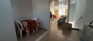 a dining room with a table and chairs in a room at Hotel Cartagena antigua in Cartagena de Indias +1 photo