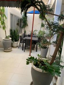 patio con tavolo e piante in vaso di Keur Antou a Dakar Altre 5 foto