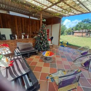 Χώρος καθιστικού στο GLAMPING Y CABAÑAS EL MANÁ