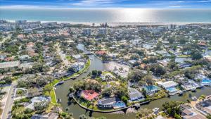 an aerial view of a city with a river at Siesta Key Beach Waterfront Home with Kayaks and Bikes in Siesta Key