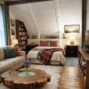 una camera con letto e tavolino di Domaine pour 21 pers avec SPA et GRANGE Festive a Saint-Justin Altre 61 foto