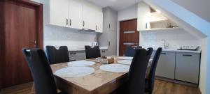 Kuchyň nebo kuchyňský kout v ubytování Apartma Mlinca 2