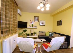 a living room with a couch and a table at DARA Apatman in Šabac