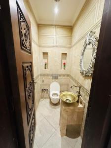 New cairoViolet Villas Area的浴室里有马桶、洗手池和镜子。