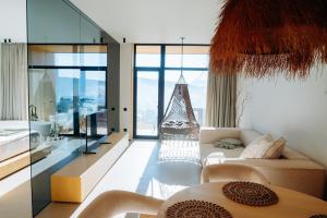 Posezení v ubytování Calm Luxury Chalet Natural Apartments