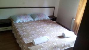 1 dormitorio con 1 cama con 2 toallas en Guest rooms Voneshcha Voda, en Voneshta Voda
