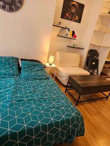 Ένα ή περισσότερα κρεβάτια σε δωμάτιο στο Studio plein centre