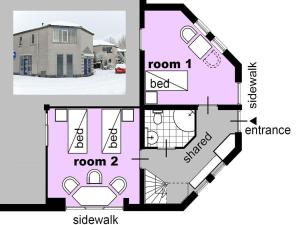 Půdorys ubytování B&B Zevenkamp + 4 fotografie