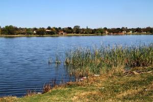 un grande bacino d'acqua con erba ed erbacce di 55 on 5th a Lichtenburg