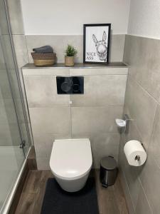 Et badeværelse på Wolfsrudel - zentrales Motto Apartment