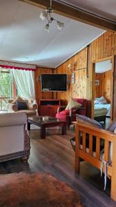 Et opholdsområde på Cabaña Las Patagüas - Coñaripe + 47 billeder