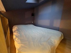een slaapkamer met een wit bed in een kamer bij 5G-Studio tout équipé avec chambre proche Paris in Issy-les-Moulineaux