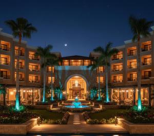 un hotel con una fontana di fronte a un edificio di Takes Antalya Luxury Hotel a Antalya (Adalia)