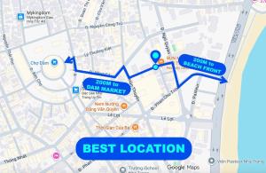 a map of the best location in dublin with blue markers at KUHA home in Nha Trang