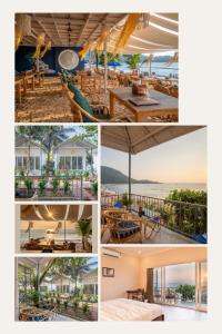 un collage di foto di un resort di Agonda Brown Sand ad Agonda
