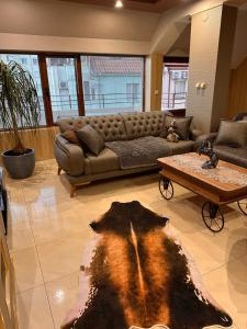 un salon avec un canapé et une table basse dans l'établissement Мезонет “Djanina”, à Sandanski