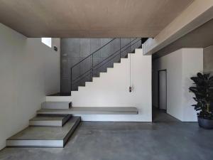 a staircase in a house with a potted plant at Moderninfluence - Aparthotel in Porto +76 photos