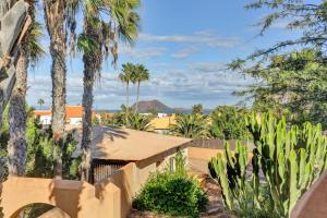vista su un resort con palme di Horizon blu a Corralejo
