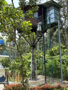 uma casa na árvore numa árvore em LilliputHaven Treehut em Sultan Bathery