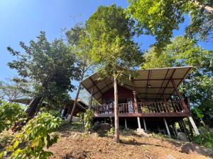 een huis op de top van een heuvel met bomen bij Tiger home stay Phayam in Ko Phayam