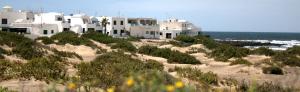 grupa białych domów na plaży z oceanem w obiekcie Absolute Beachfront House II w mieście Famara