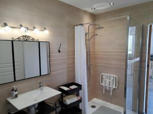 Koupelna v ubytování Studio Le Jardin + 18 fotografií