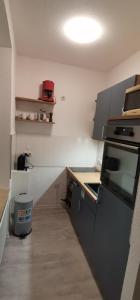 a kitchen with a sink and a stove top oven at Central Apartments Chemnitz KASSBERG in Chemnitz +4 photos