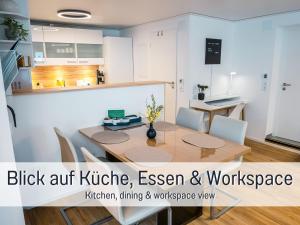 Kuchyň nebo kuchyňský kout v ubytování FeWo-Riegel Illertissen - Allgäu nah an A7 & Legoland, WLAN, Küche & Parkplatz direkt am Haus