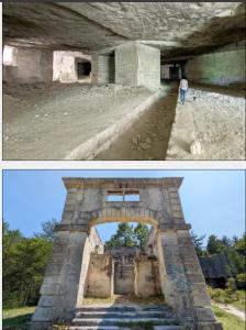 twee foto's van een boog onder een brug bij Nora in Saint-Paul-Trois-Châteaux