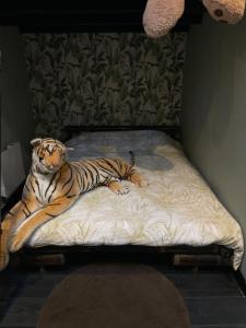 En eller flere senge i et værelse på La Jungle Room