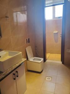 亚的斯亚贝巴4 bedrooms Duplex Apartment at Bole的浴室里有白色马桶和洗手池