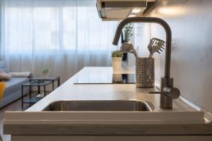 d'un évier avec des ustensiles de cuisine. dans l'établissement Apartamento Luis de Vargas, à Huelva 213 autres photos