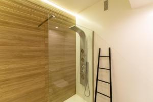 a shower with a glass door and a ladder at Concepcion Suite in Córdoba