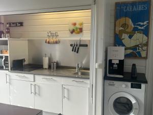 圣罗斯Perle de Clugny的带水槽和洗衣机的厨房