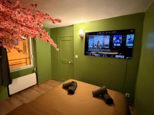 TV a/nebo společenská místnost v ubytování NOUVEAU - JUNGLE SAKURA - 2P - Center - Clim by Narbana