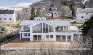 an aerial view of a house at Nordic Panorama in Tromsø