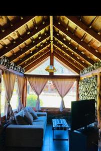 Posezení v ubytování Cabaña Lago Puelo