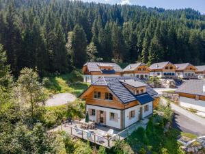 an aerial view of a home with a house at Chalet Karibu in Donnersbachwald