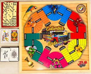 a wooden board with a colorful lego board game at Cerca al centro, piscinas & jacuzzis y muy dotado in Villeta +46 photos