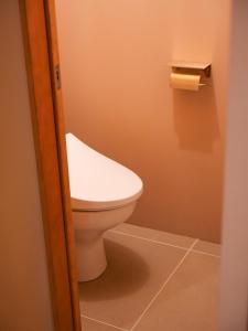 a bathroom with a toilet and a roll of toilet paper at horn ホルン in Kofu